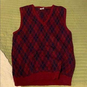 vintage y2k aesthetic sweater vest blue/red